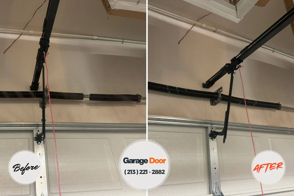 Before and after: garage door repair Greensboro, GA